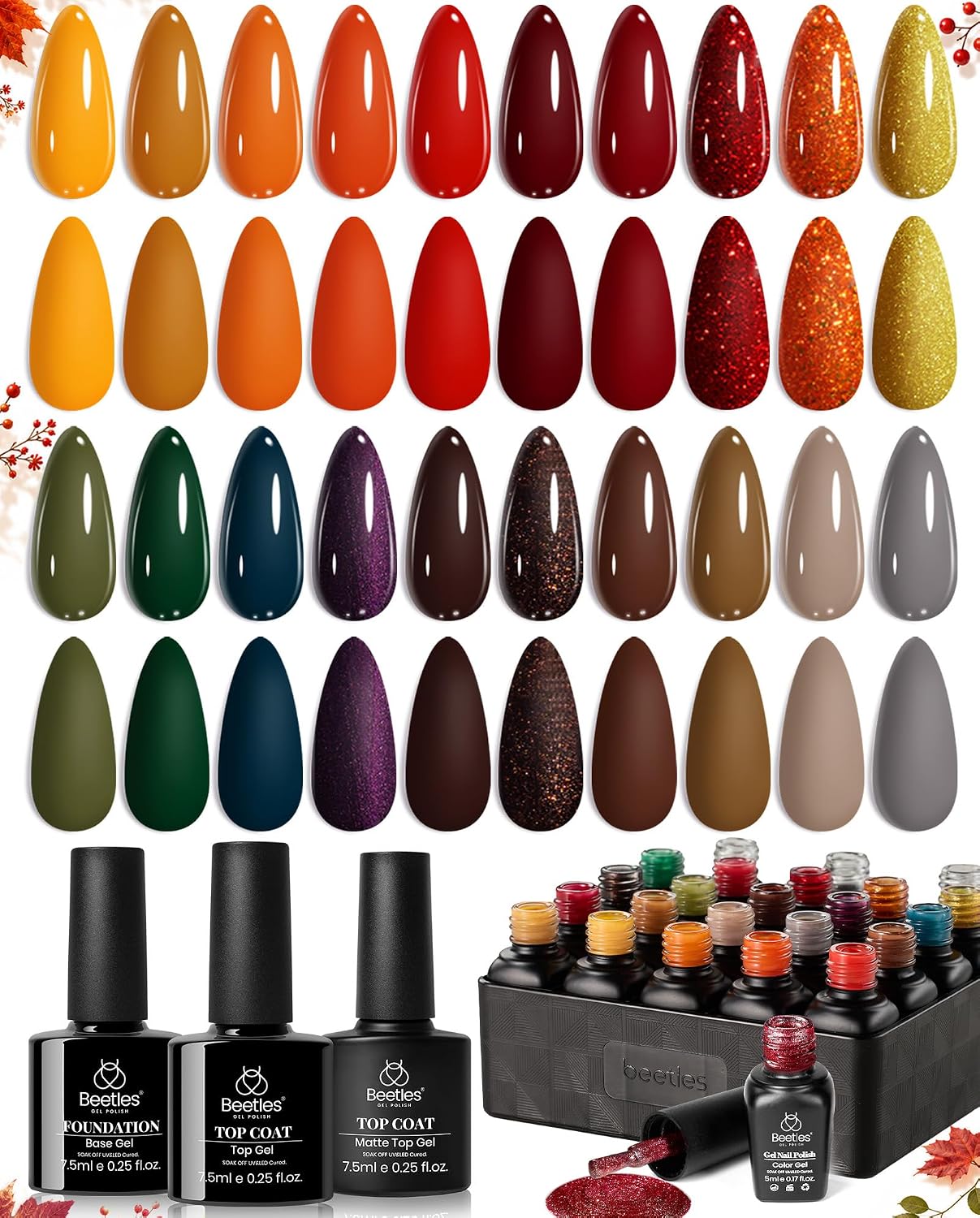Salbei & Tannengrün UV Gel Nagellack Set (6 Farben)