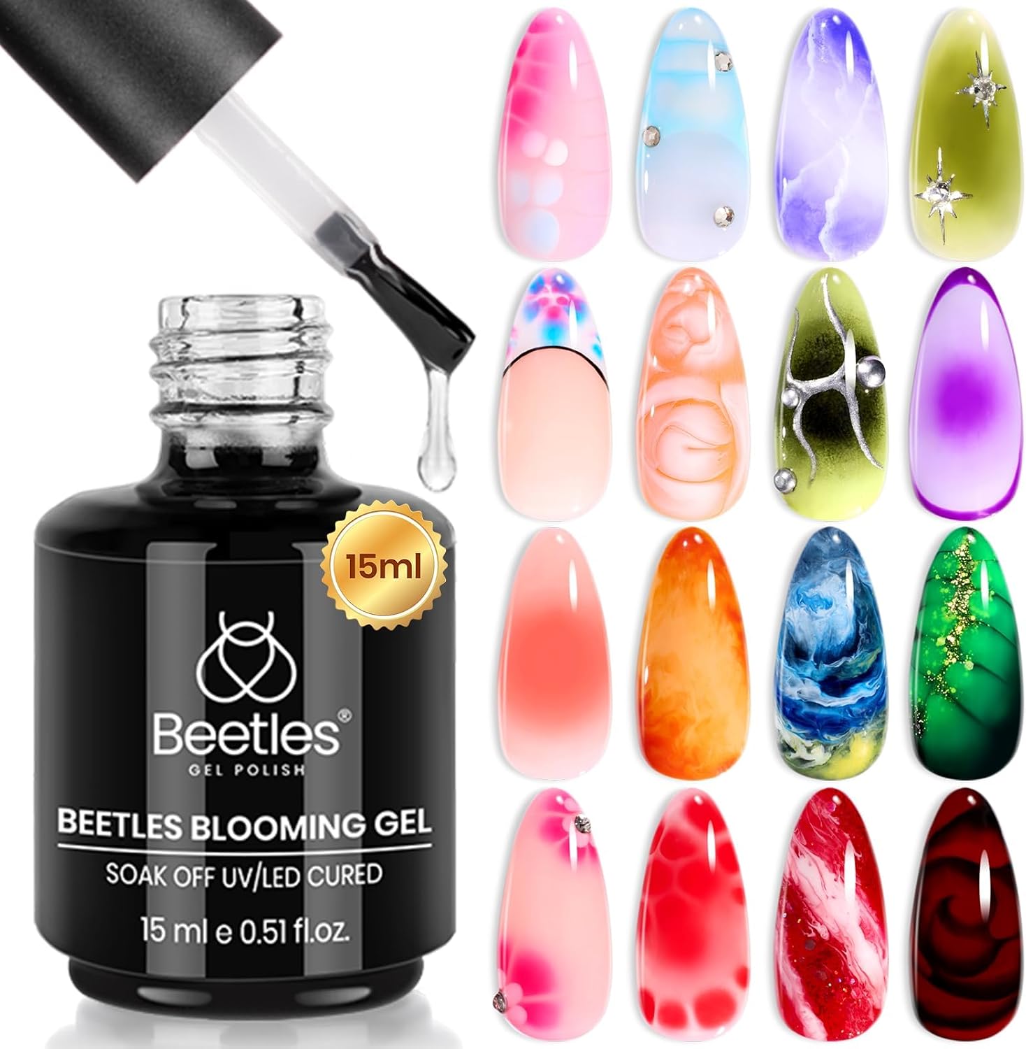 Beetles Clear Blooming Gel 15 ml für Nail Art