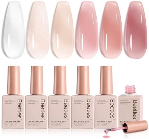 Beetles Jelly Gel Nagellack Set mit 6 transparenten Farben