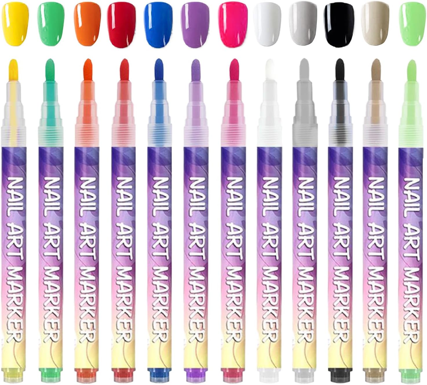 12 Farben Nail Art Marker Pen Set