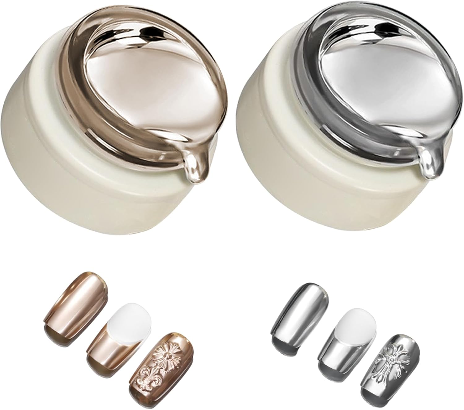 Metallic Chrome Gel Nail Polish 3D Mirror Effect