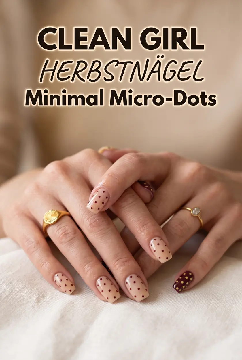 Clean Girl Nägel Herbst: Elegante Micro-Dots für kurze Nägel
