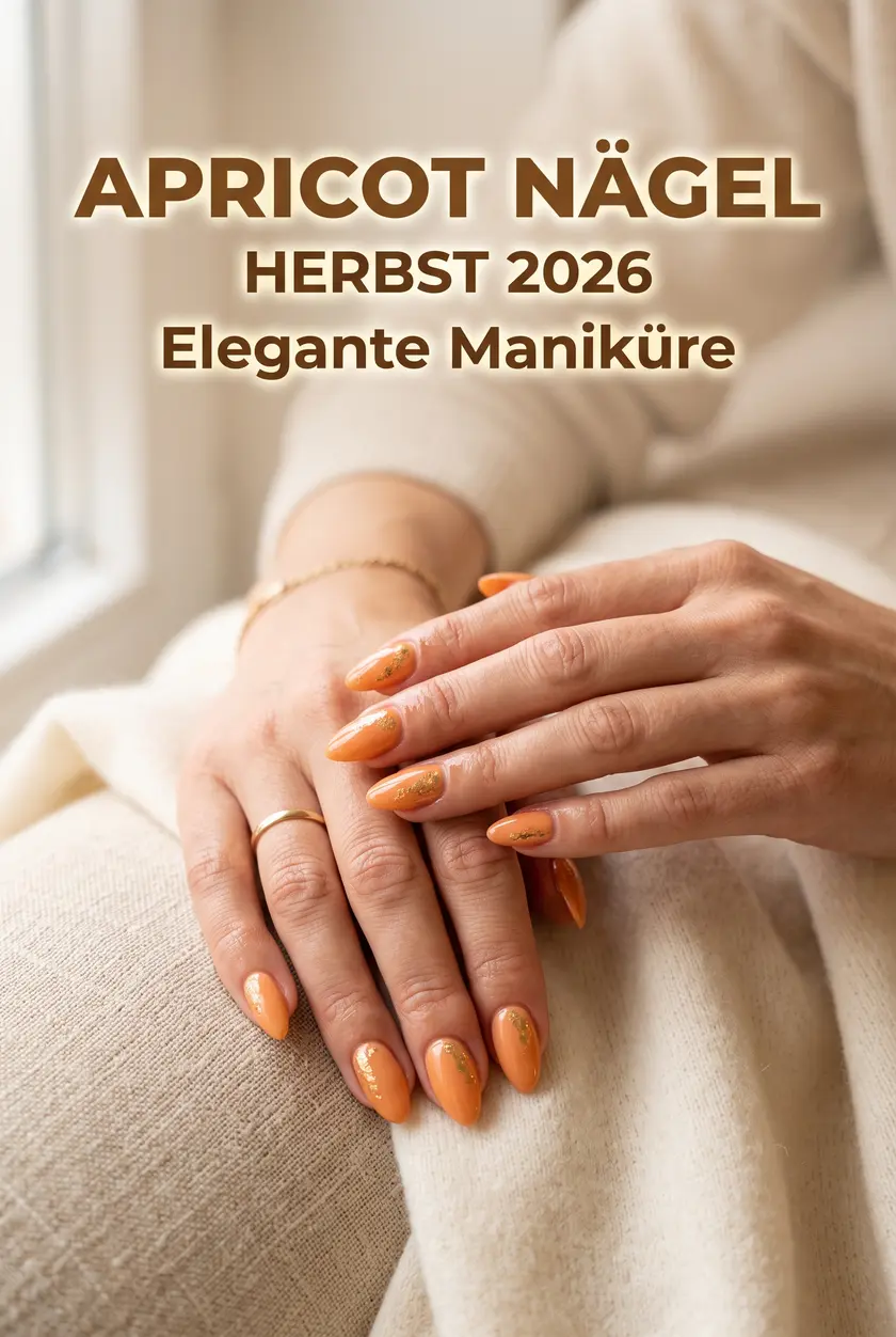 Herbst Nägel 2026: Elegante Apricot Maniküre mit Gold