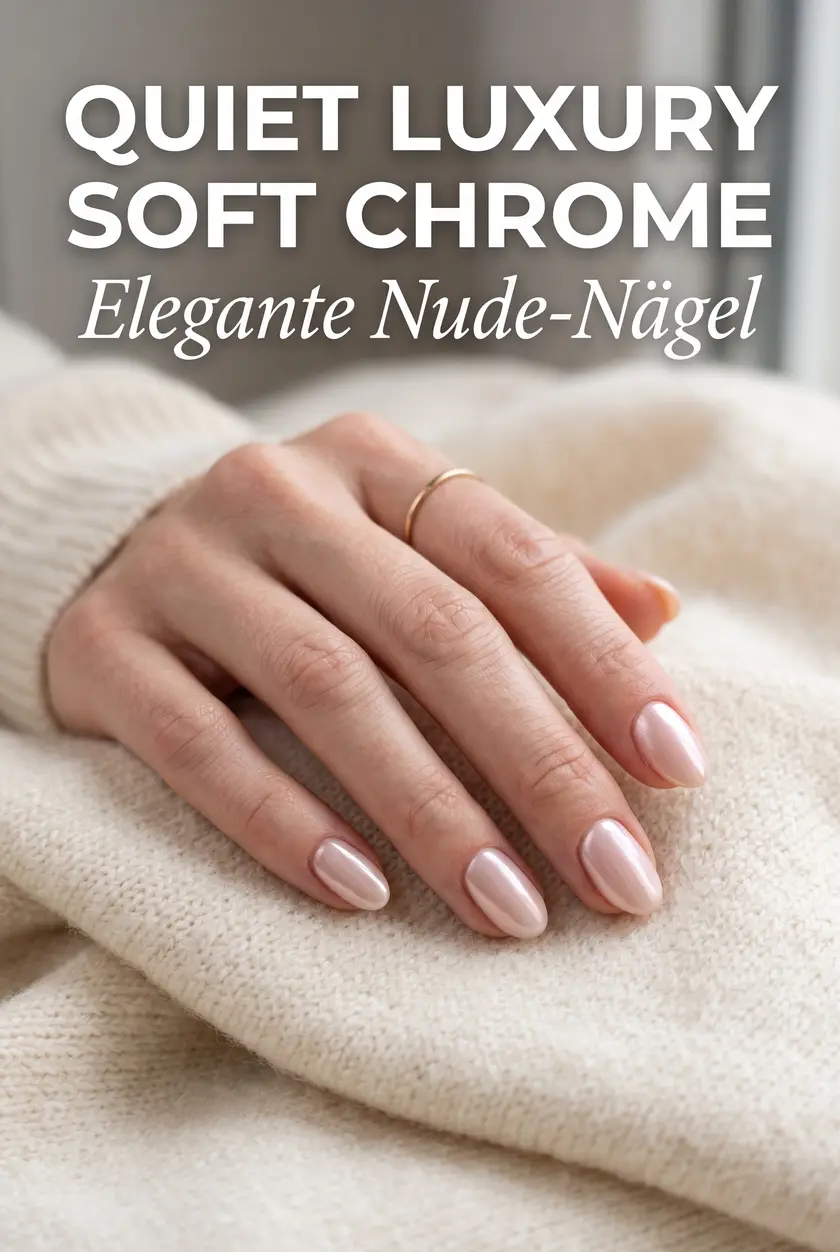 Quiet Luxury Nägel: Soft Chrome Nude Maniküre | Elegante Herbstnägel