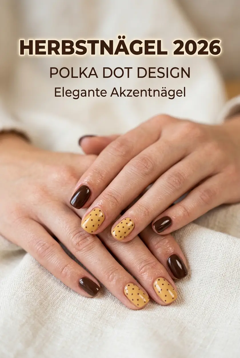 braune Nägel Herbst 2026: Elegantes Polka-Dot-Design ✨