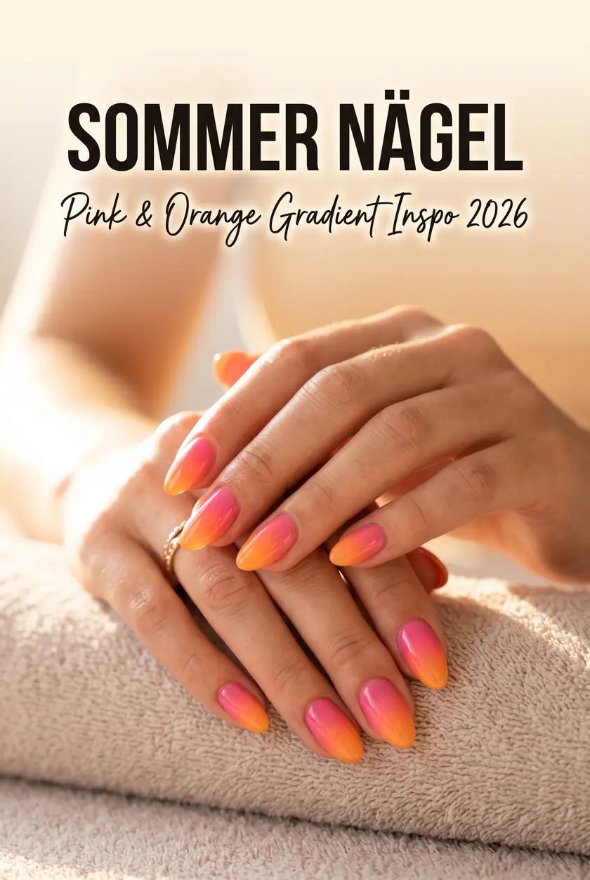 Sommer Nageldesign ✨ Pink & Orange Gradient Inspo 2026