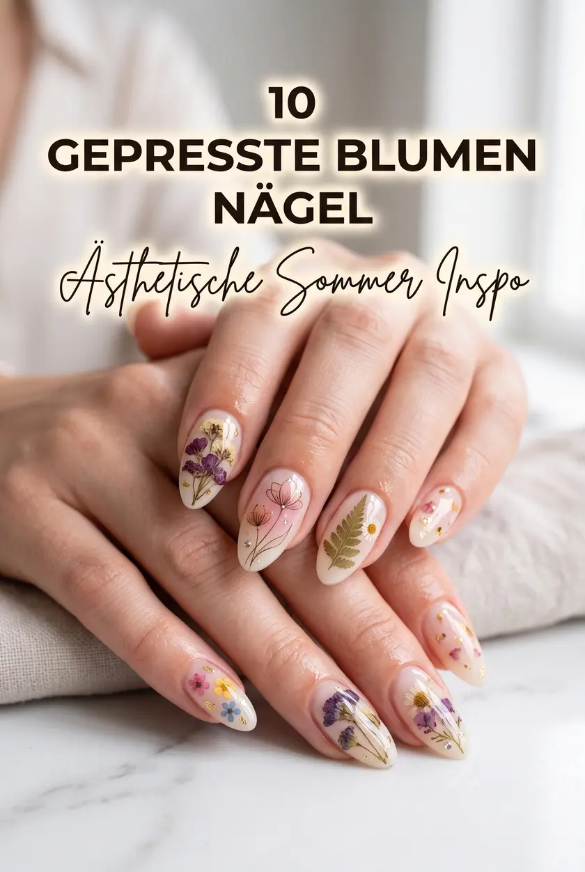 10 Gepresste Blumen Nägel Inspo | Ästhetisches Sommer Nageldesign ✨