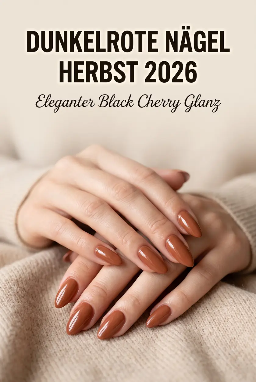 Dunkelrote Nägel Herbst: Elegante Black Cherry Inspiration ✨