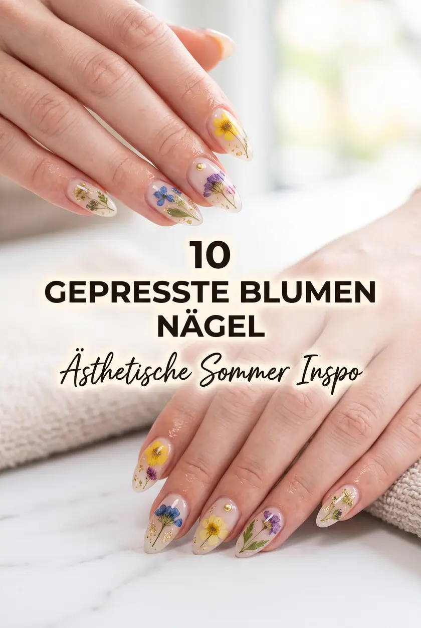10 Gepresste Blumen Nägel Inspo | Ästhetisches Sommer Nageldesign ✨