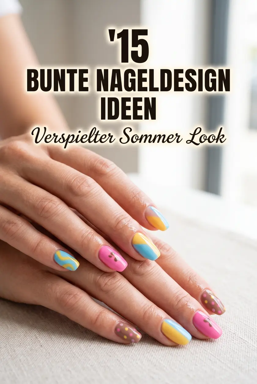 15 Bunte Gelnägel Ideen | Buntes Nageldesign für den Sommer