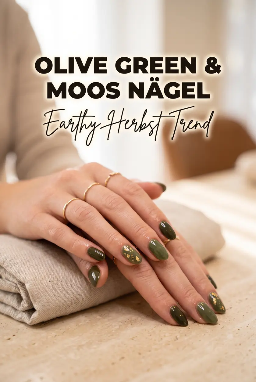 Olive Green & Moos Nägel 🌿 Earthy Herbst Nailart 2026