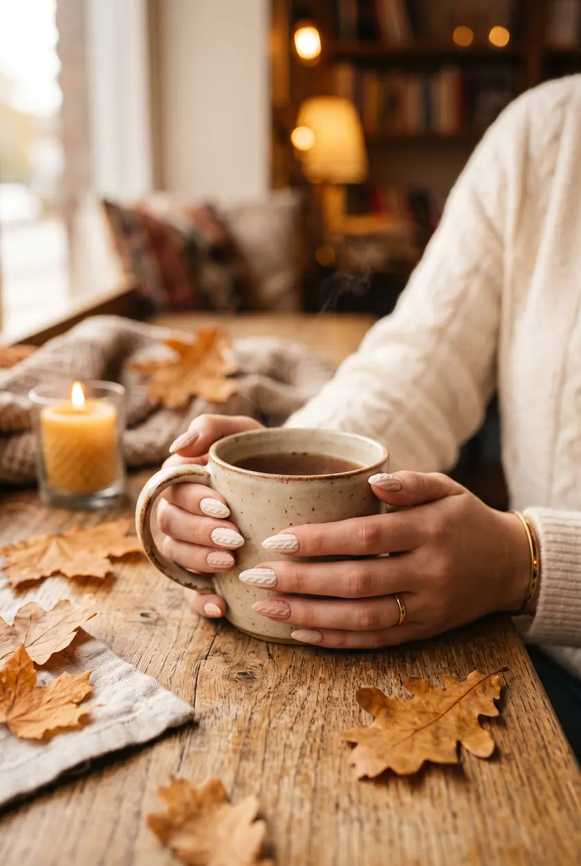 Sweater Weather Nägel 🧶 Gemütliche 3D-Strickmuster Nägel für Herbst 2026