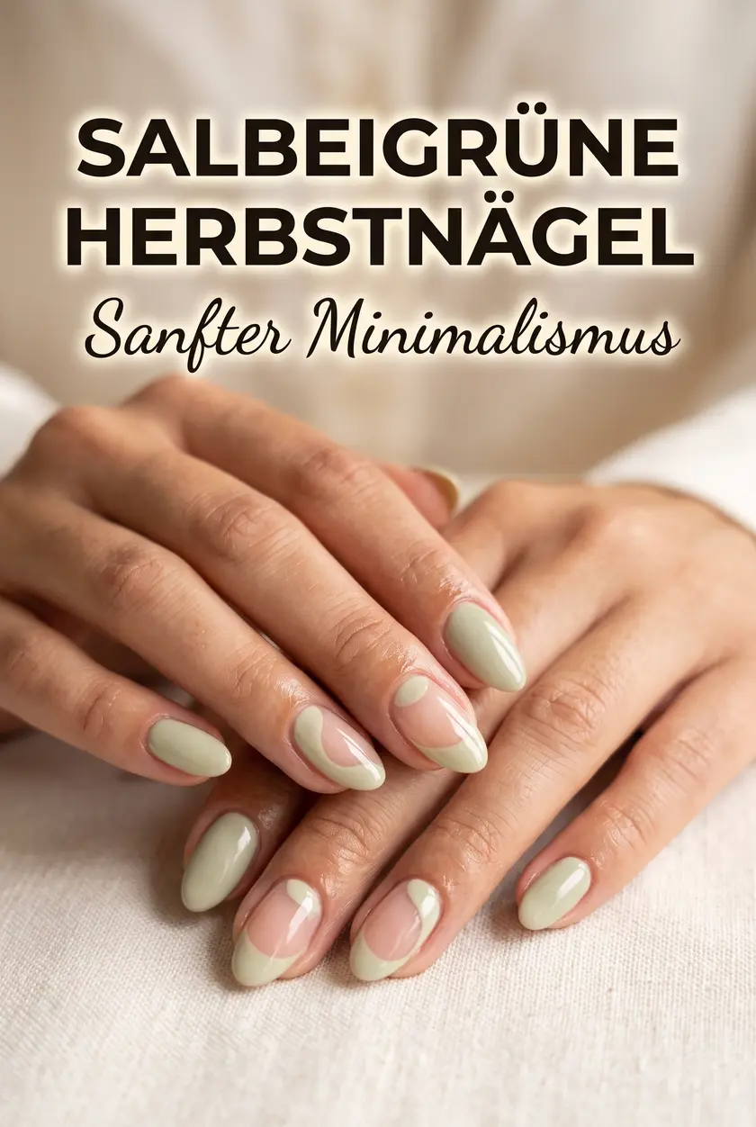 Salbeigrüne Nägel Herbst: Elegantes minimalistisches Design ✨