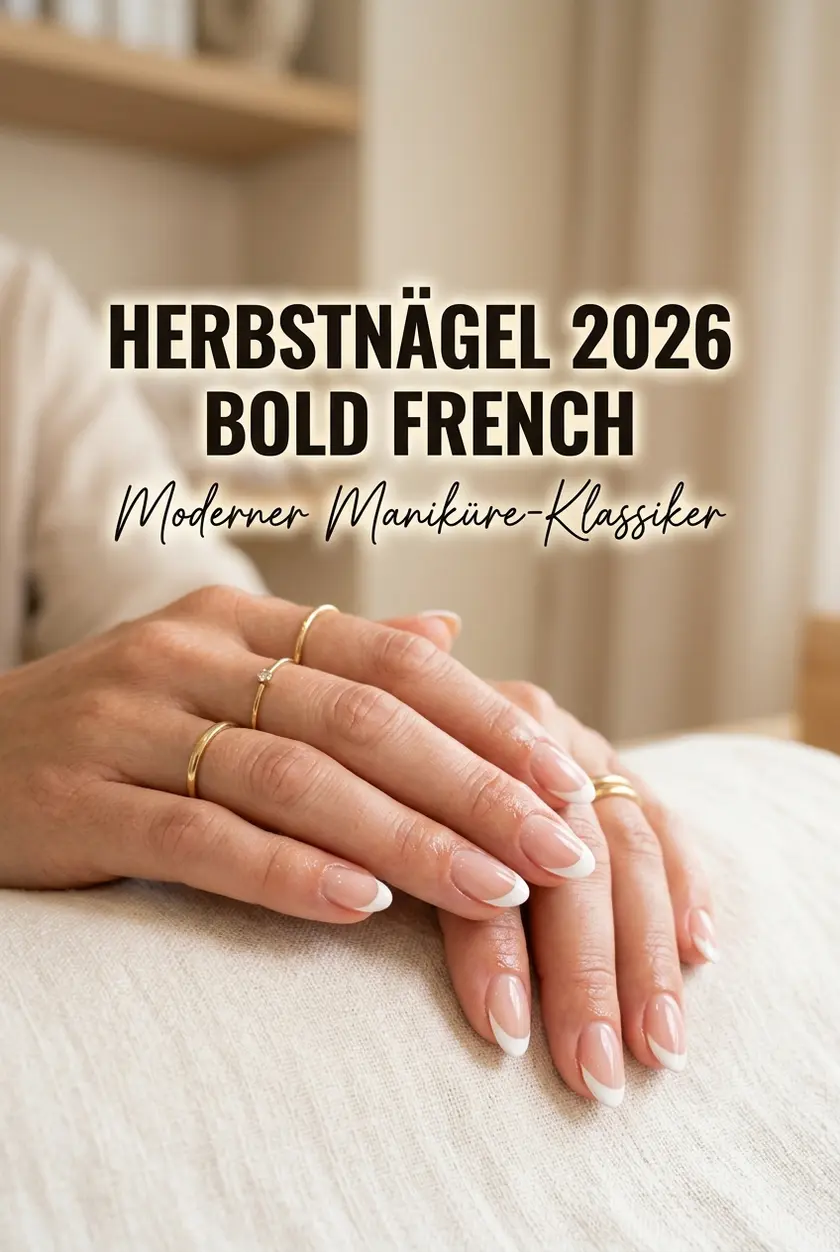 Herbstnägel 2026: Elegante Bold French Maniküre für kurze Nägel