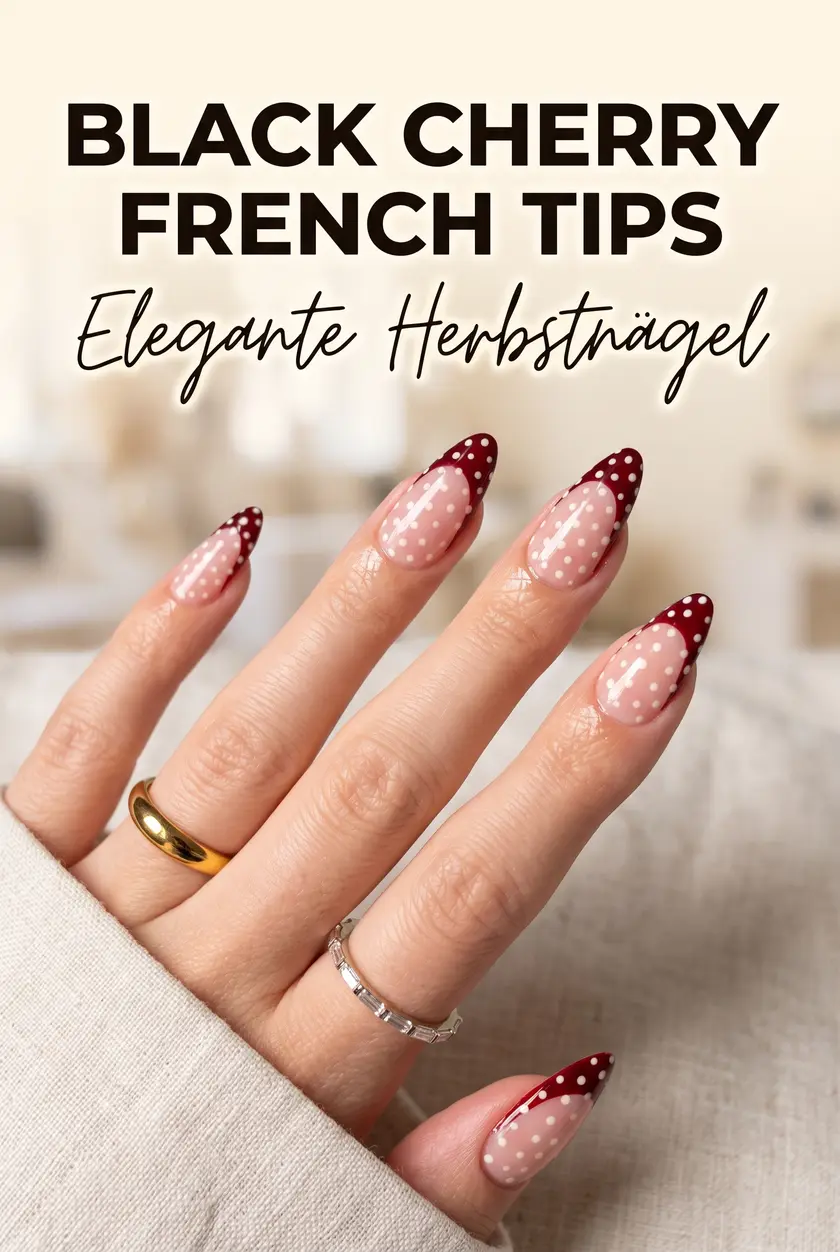 Black Cherry Nägel als French Tips | Elegante Herbstnägel 2026