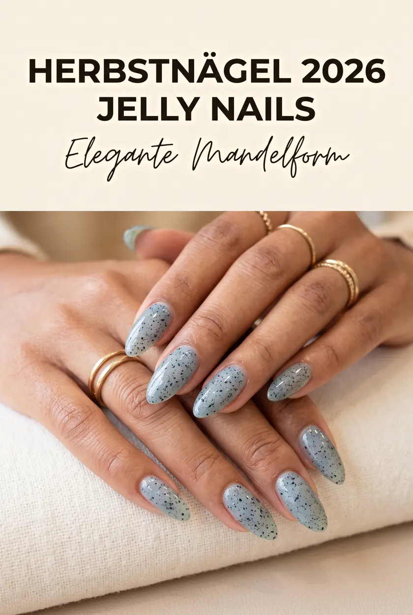 Herbstnägel mandelform: Trendige Babyblau Jelly Nails ✨