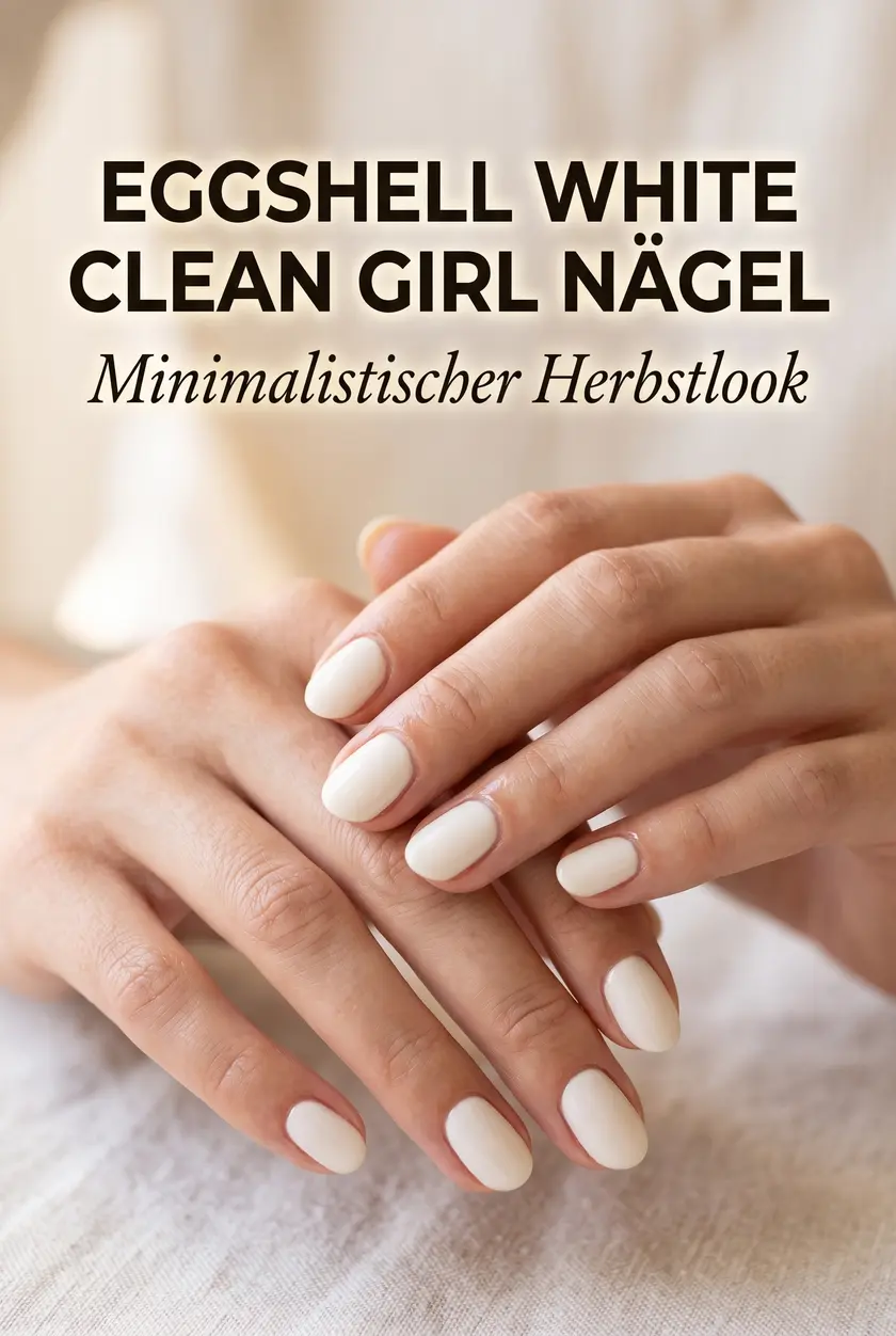 clean girl Nägel Herbst 2026: Elegante Eggshell White Nails ✨