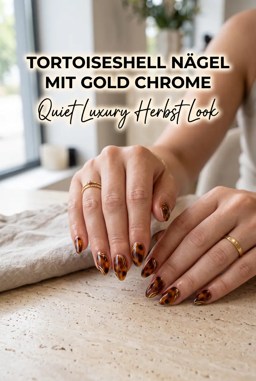 Tortoiseshell Nägel mit Gold Chrome ✨ Quiet Luxury Herbst Look 2026