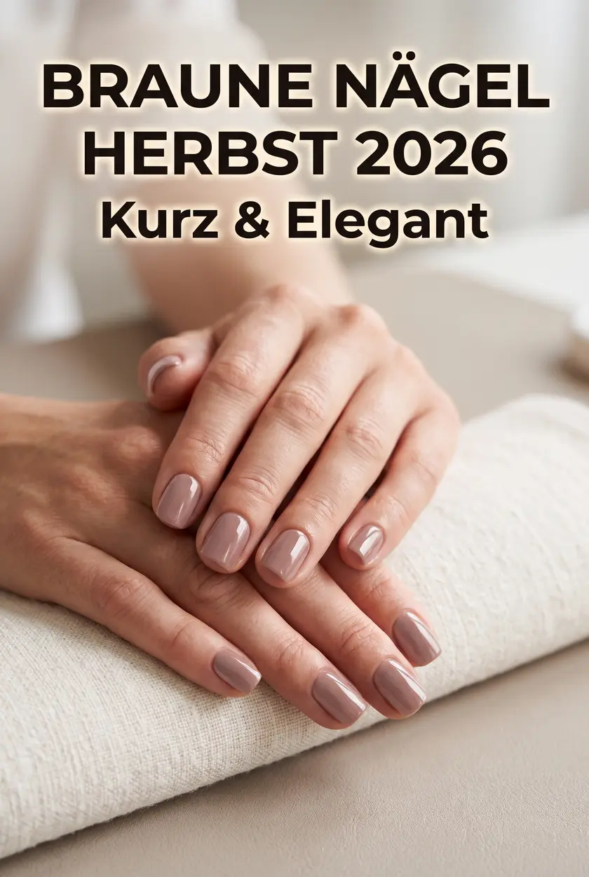Braune Nägel Herbst 2026: Kurze quadratische Espresso Nägel ✨